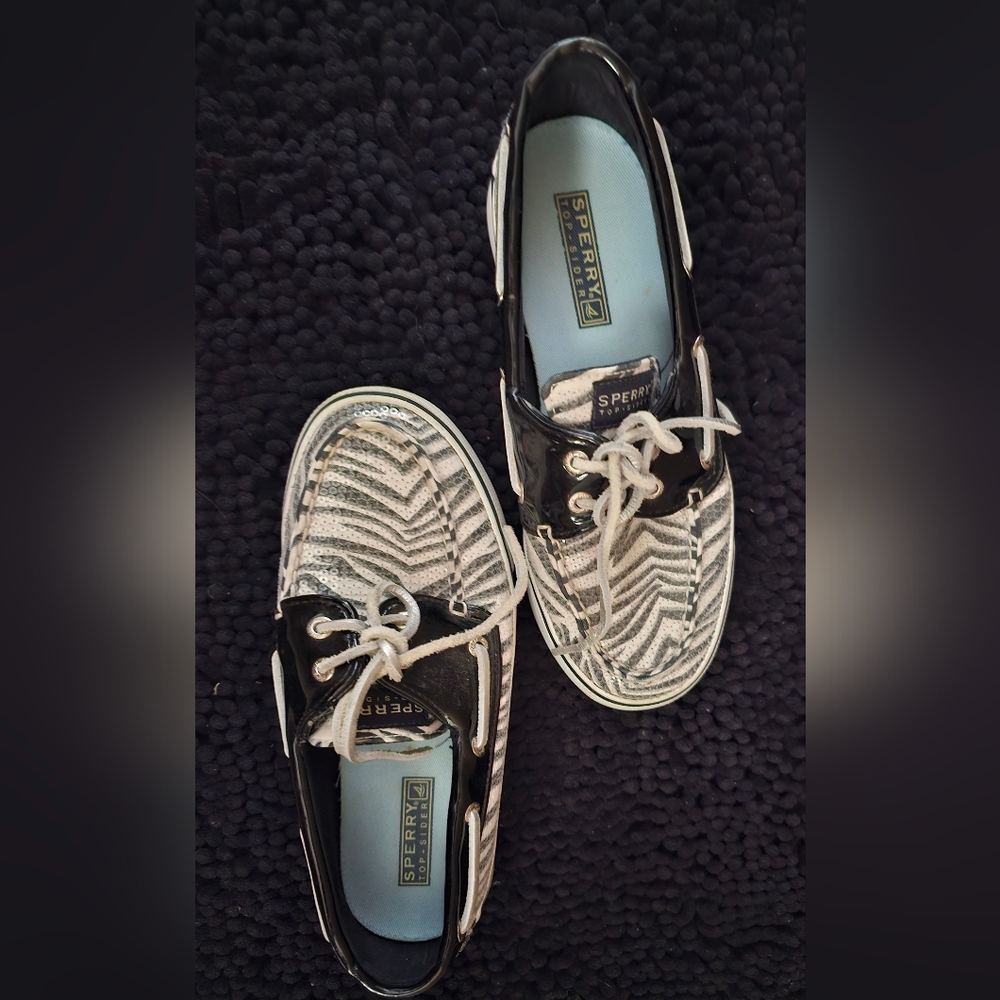 Sperry sequins zebra pattern inspired top sider. - Picture 4 of 9